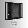Janela de Alumínio Veneziana de Correr Lateral 3 Folhas Móveis 100x150cm Riobras - 4