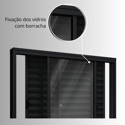 Janela de Alumínio Veneziana de Correr Lateral 3 Folhas Móveis 100x150cm Riobras - 7
