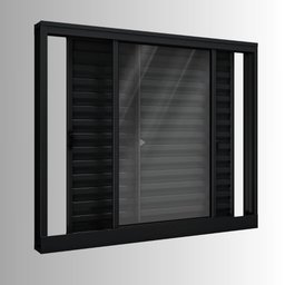 Janela de Alumínio Veneziana de Correr Lateral 3 Folhas Móveis 100x150cm Riobras - 6