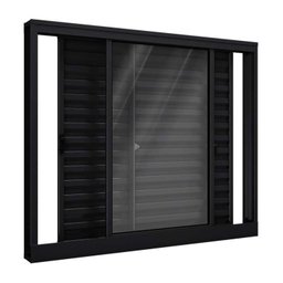 Janela de Alumínio Veneziana de Correr Lateral 3 Folhas Móveis 100x150cm Riobras - 1