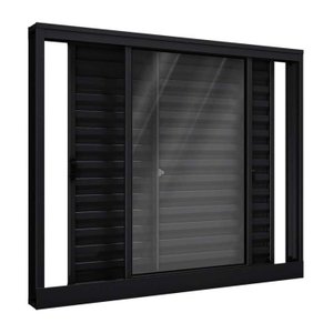 Janela de Alumínio Veneziana de Correr Lateral 3 Folhas Móveis 100x150cm Riobras