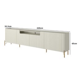 Rack com 4 Portas Brise para Sala 220cm Pés Metal 100% Mdf - 2