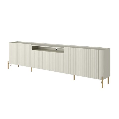 Rack com 4 Portas Brise para Sala 220cm Pés Metal 100% MDF