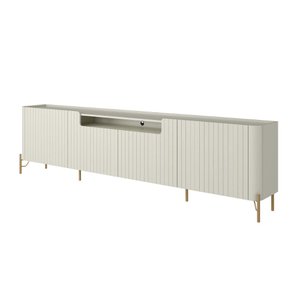 Rack com 4 Portas Brise para Sala 220cm Pés Metal 100% Mdf