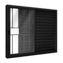 Ver imagem 2 de Janela de Alumínio Veneziana de Correr Lateral com Grade 3 Folhas 100x100cm Riobras