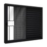 Janela de Alumínio Veneziana de Correr Lateral com Grade 3 Folhas 100x100cm Riobras - 1