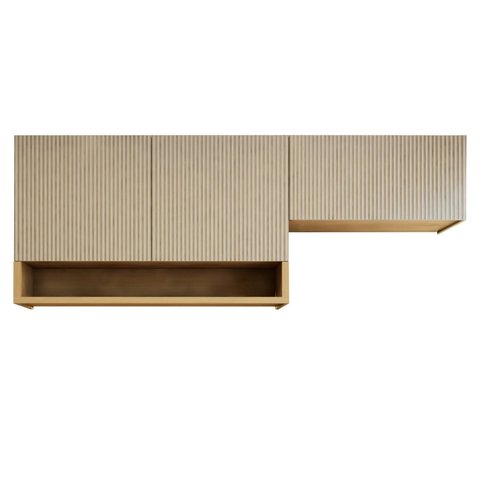 Lavanderia Modulada 2 Peças 3 Portas Simone Mendes Marrom/Carvalho/Greige