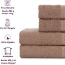 Ver imagem 3 de Jogo de Toalhas de 100% Algodão Alta Absorção (2 Banho + 2 Rosto ) Padrão Hotel/pousada - Bege