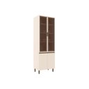 Ver imagem 1 de Cristaleira de Cozinha Connect C/ 4 Portas C/2 Vidro 71x51x220cm Off White - Henn