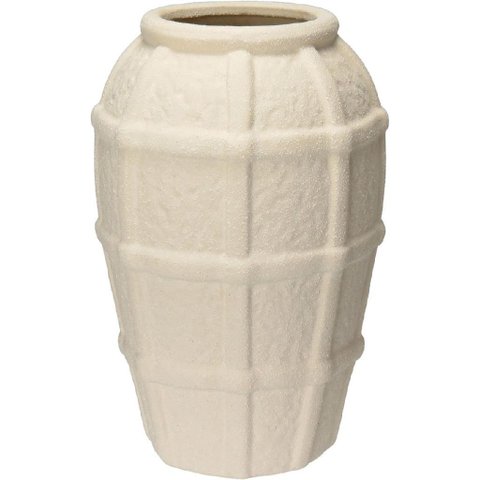 Vaso Decorativo Enfeite Casa Home&Co Cerâmica 27x18x18cm Marfim