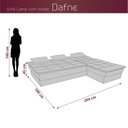 Ver imagem 3 de Sofá Cama com Chaise 2 Lugares Reclinável Dafne Matrix