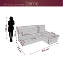 Ver imagem 2 de Sofá Cama com Chaise 2 Lugares Reclinável Dafne Matrix