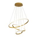 Ver imagem 1 de Pendente 3 Anéis Inverse Dourado 60cm Led 58W Bivolt PARIS LUZ