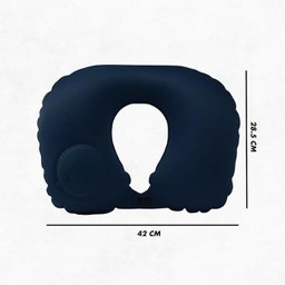 Travesseiro Almofada de Pescoço Inflável e Portátil - Azul - 4