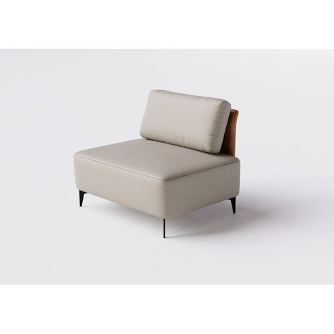 Sofá Dream Box Moderno Módulo 100cm Bege com Courino Terracota - Rede Móveis