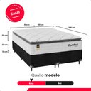 Ver imagem 4 de Cama Box Casal Bipartido + Colchão Comfort Class Pillow Top Branco/suede Preto
