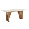 Mesa de Jantar 8 Lugares 200cm Tampo MDF com Vidro Canto Arredondado Adriana - 2