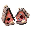 Ver imagem 1 de Kit Casinha e Chalé de Passárinho Madeira Decoração Rústica e Acolhedora para Jardim
