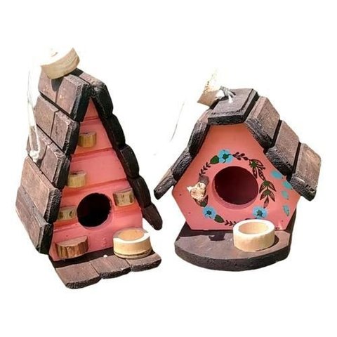 Kit Casinha e Chalé de Passárinho Madeira Decoração Rústica e Acolhedora para Jardim