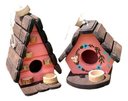 Ver imagem 1 de Kit Casinha e Chalé de Passárinho Madeira Decoração Rústica e Acolhedora para Jardim