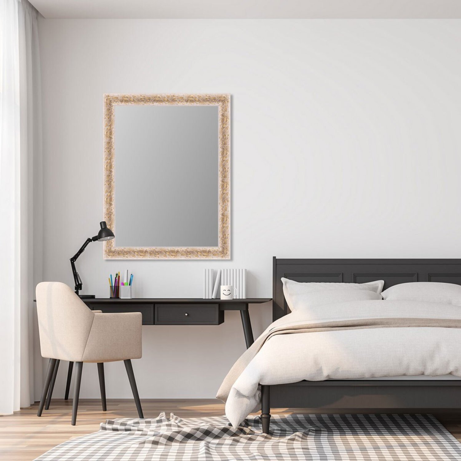 Espelho Decorativo com Moldura Gravada 106x76cm Decore Pronto - 1