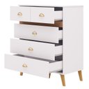 Ver imagem 3 de Cômoda para Quarto 91cm 5 Gavetas Ibiza Flex Branco/camarim - Vila Rica