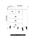 Ver imagem 7 de Cômoda para Quarto 91cm 5 Gavetas Ibiza Flex Branco/camarim - Vila Rica