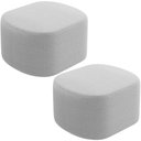 Ver imagem 1 de Kit 2 Puffs Decorativos Orgânico para Living Quarto 70cm Doha W01 Bouclê Cinza - Lyam Decor