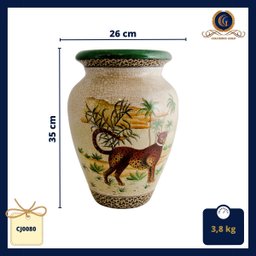 Cerâmica Leopardo da China: Vaso Imponente para Decoração Sofisticada - 4
