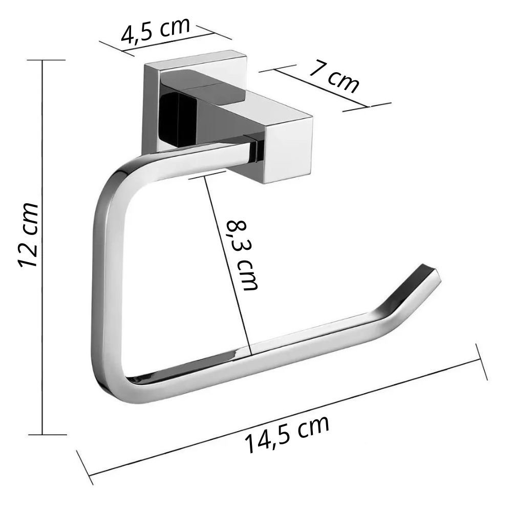 Porta Papel Higiênico Papeleira Rolo Suporte Aço Inox - 4