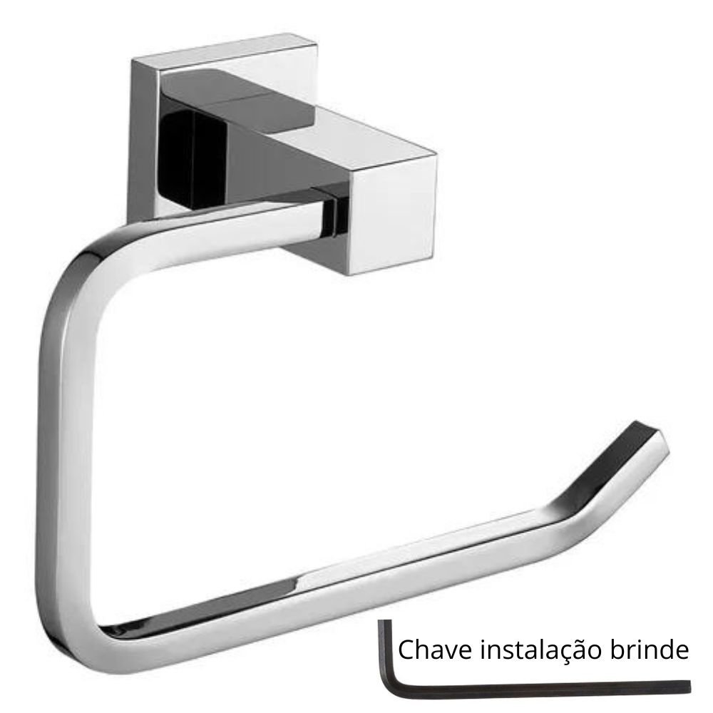 Porta Papel Higiênico Papeleira Rolo Suporte Aço Inox - 5