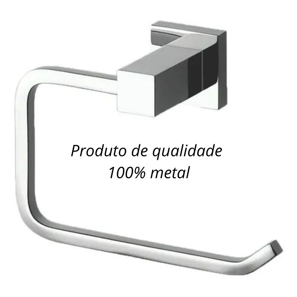 Porta Papel Higiênico Papeleira Rolo Suporte Aço Inox - 3