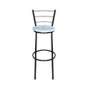 Ver imagem 2 de Banqueta Alta Para Cozinha Epoxi Preta Estofado Floral Floral