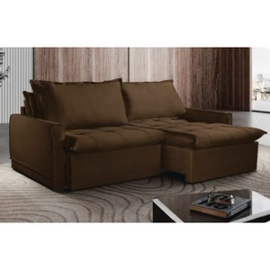 Sofá Cama Amsterdã Caixa Zero 260m Retrátil e Reclinável com Almofadas Soltas - Movenzo Estofados