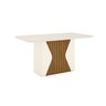 Mesa de Jantar 6 Lugares 160cm MDF com Vidro Canto Arredondado Maya - 2