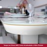 Mesa de Jantar 6 Lugares 160cm MDF com Vidro Canto Arredondado Maya - 5