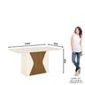 Mesa de Jantar 6 Lugares 160cm MDF com Vidro Canto Arredondado Maya - 3