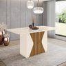Mesa de Jantar 6 Lugares 160cm MDF com Vidro Canto Arredondado Maya - 1