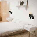 Ver imagem 2 de Luminária de Parede Arandela Banheiro Quarto Sala Faces Foco Direcionável Articulável E27:preto/bivo