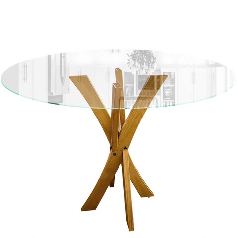 Base de Madeira Maciça Kemp para Mesa de Jantar Resion