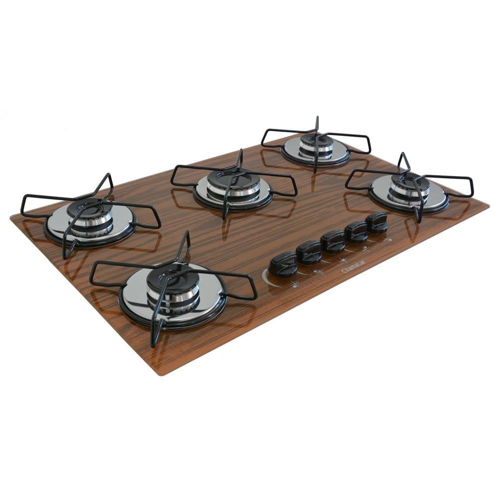 Cooktop Gás 5 Bocas Ultra Chama 127/220 Madeira - 2