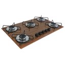 Ver imagem 2 de Cooktop Gás 5 Bocas Ultra Chama 127/220 Madeira