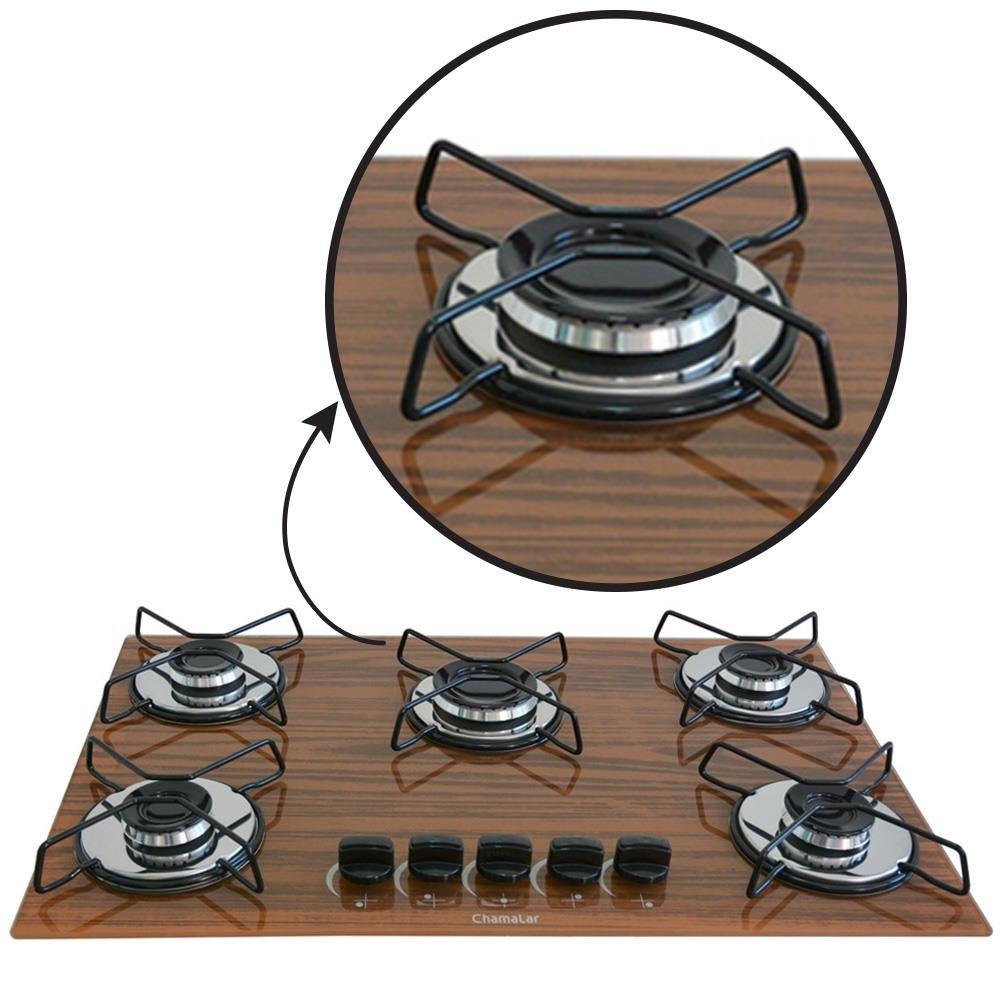 Cooktop Gás 5 Bocas Ultra Chama 127/220 Madeira - 3