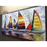 Quadro Pintura Tela artista barco vela óleo colorido 5230: 70cm (A) x 140cm (L) - 5