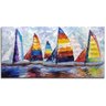 Quadro Pintura Tela artista barco vela óleo colorido 5230: 70cm (A) x 140cm (L) - 2