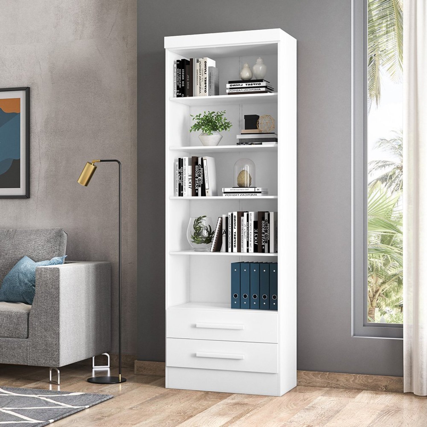 Estante para Livros 2 Gavetas 183x61,6cm  - 1