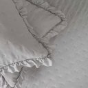 Ver imagem 4 de Kit Cobre Leito Elegance Casal Microfibra Colcha com Babado 3 Peças Cinza