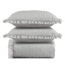Ver imagem 1 de Kit Cobre Leito Elegance Casal Microfibra Colcha com Babado 3 Peças Cinza