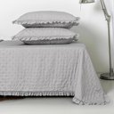 Ver imagem 6 de Kit Cobre Leito Elegance Casal Microfibra Colcha com Babado 3 Peças Cinza