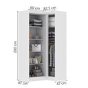 Ver imagem 3 de Guarda Roupas Modulado de Canto Madrid com 3 Portas Maxel Branco